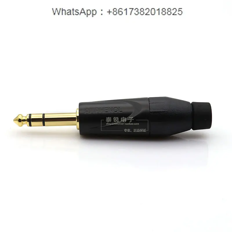 2Pcs JS3PB-AU large three core gold-plated 6.35mm stereo straight plug with enlarged TRS connector