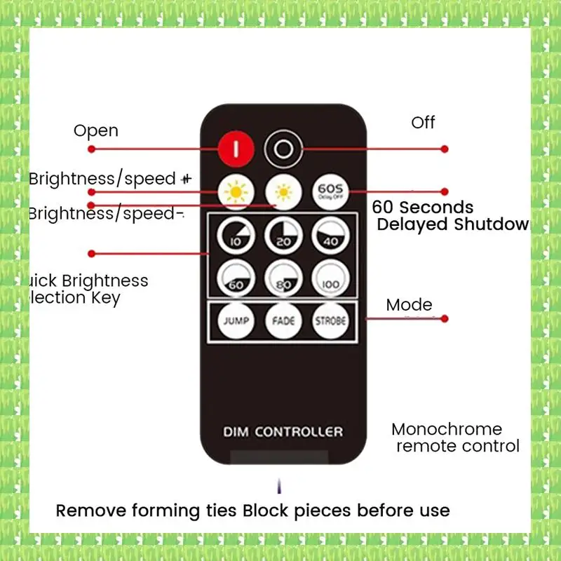 RF Remote Controller LED DC5V-24V Brightness Adjustment Part 14-Key Dimmable Connector Switch For LED Strip Light