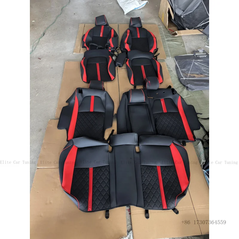 

Custom Fit Car Accessories Seat Covers 7 Seaters Full Set Genuine Leather Middle Part for Land Rover Discovery 3