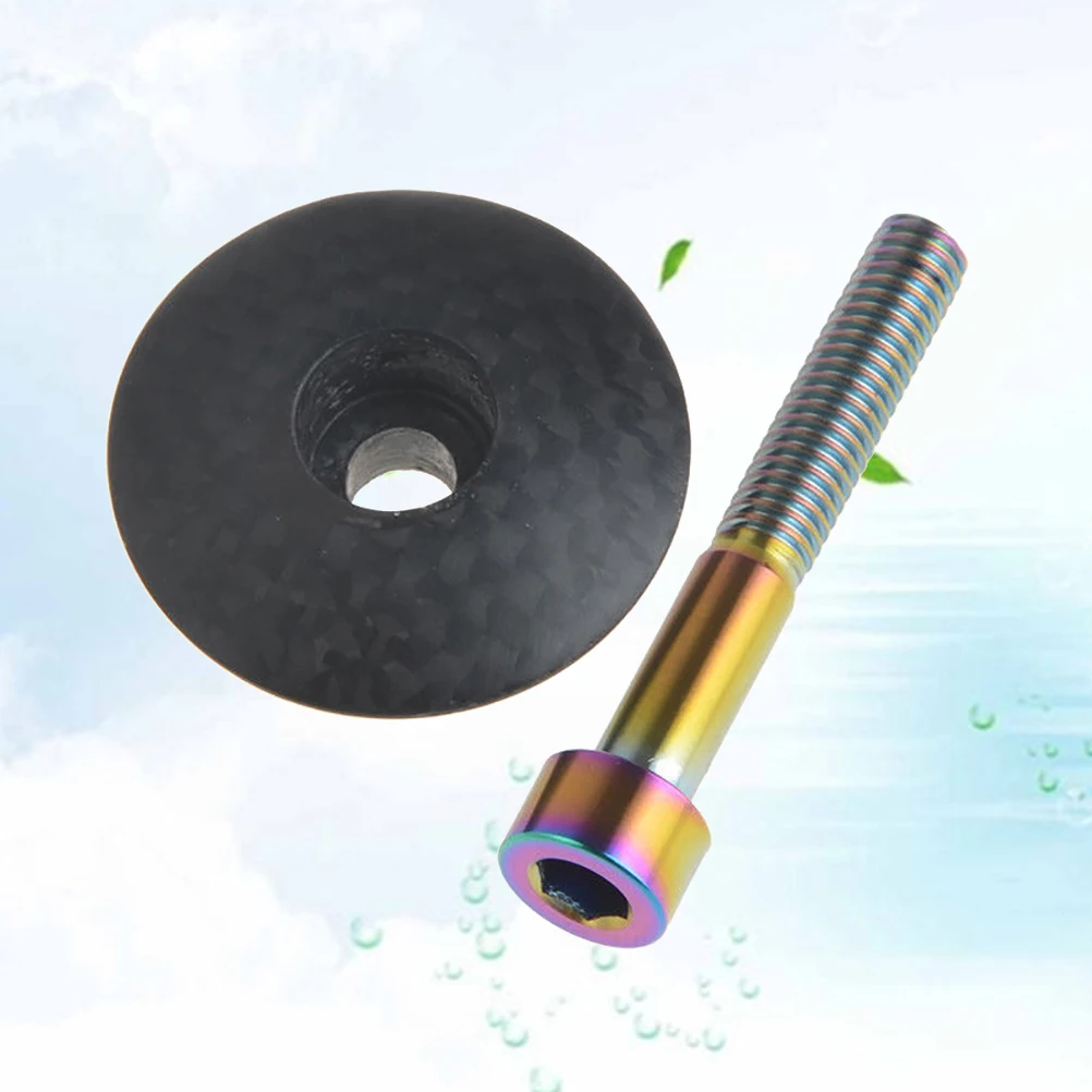 

Titanium Alloy Bowl Cover Carbon Fiber Bike Fork Cap High Strength Lightweight For Road Mountain Bike Cycling Accessories