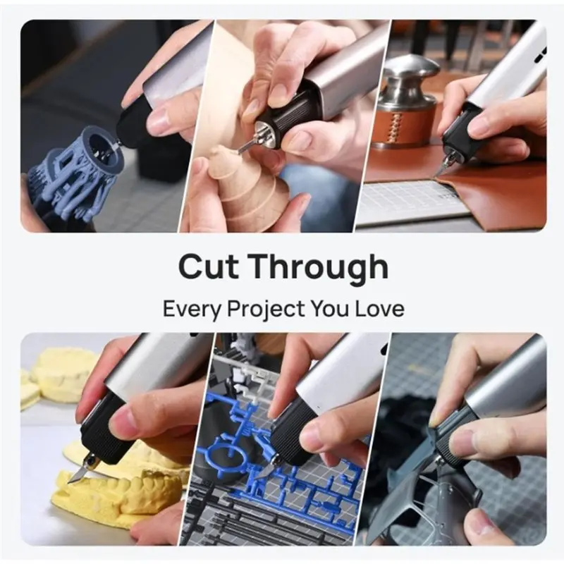 1Set Wireless Ultrasonic Engraving Knives Is Suitable For Both Straight And Curved Cuts In 3D Printing And DIY Crafts.