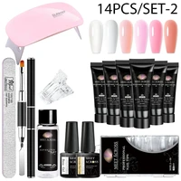 MEET ACROSS-Kit de Gel antiadherente para extensión de uñas, juego de Gel Moldeador de escultura de mano sólido, sin necesidad de soporte de papel para construcción rápida de Arte de uñas