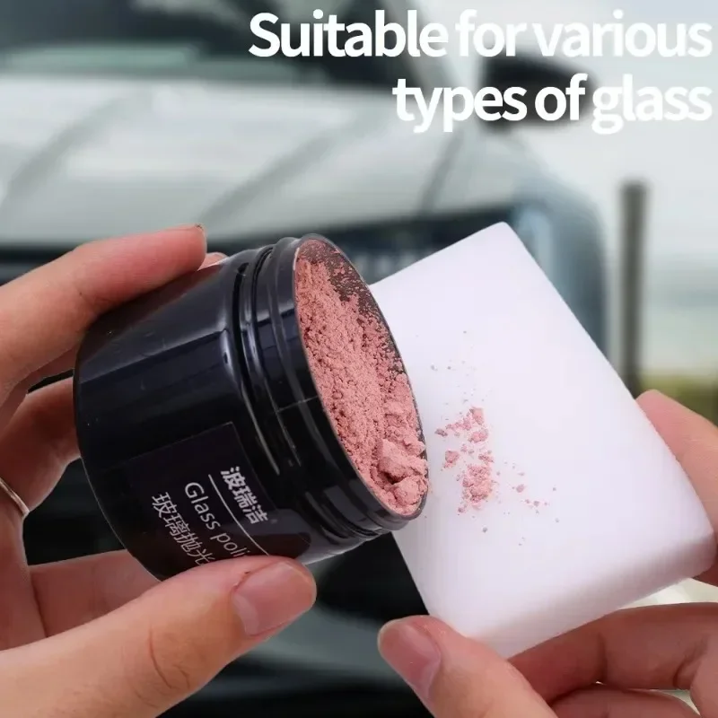 80g Car Glass Polish Cerium Oxide Powder Window Polishing Mirrors Powder Powder Glass Remove Composite Rare Auto Repair Tool