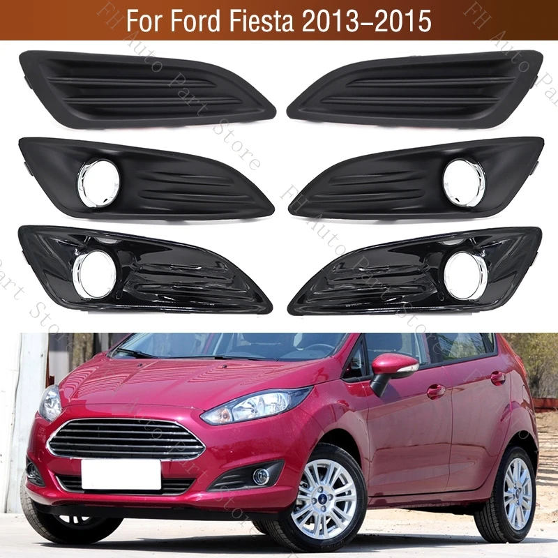 

Car Front Bumper Fog Lamp Light Cover Frame Bezel Grille Shell Cap Hood Lid For Ford Fiesta 2013 2014 2015