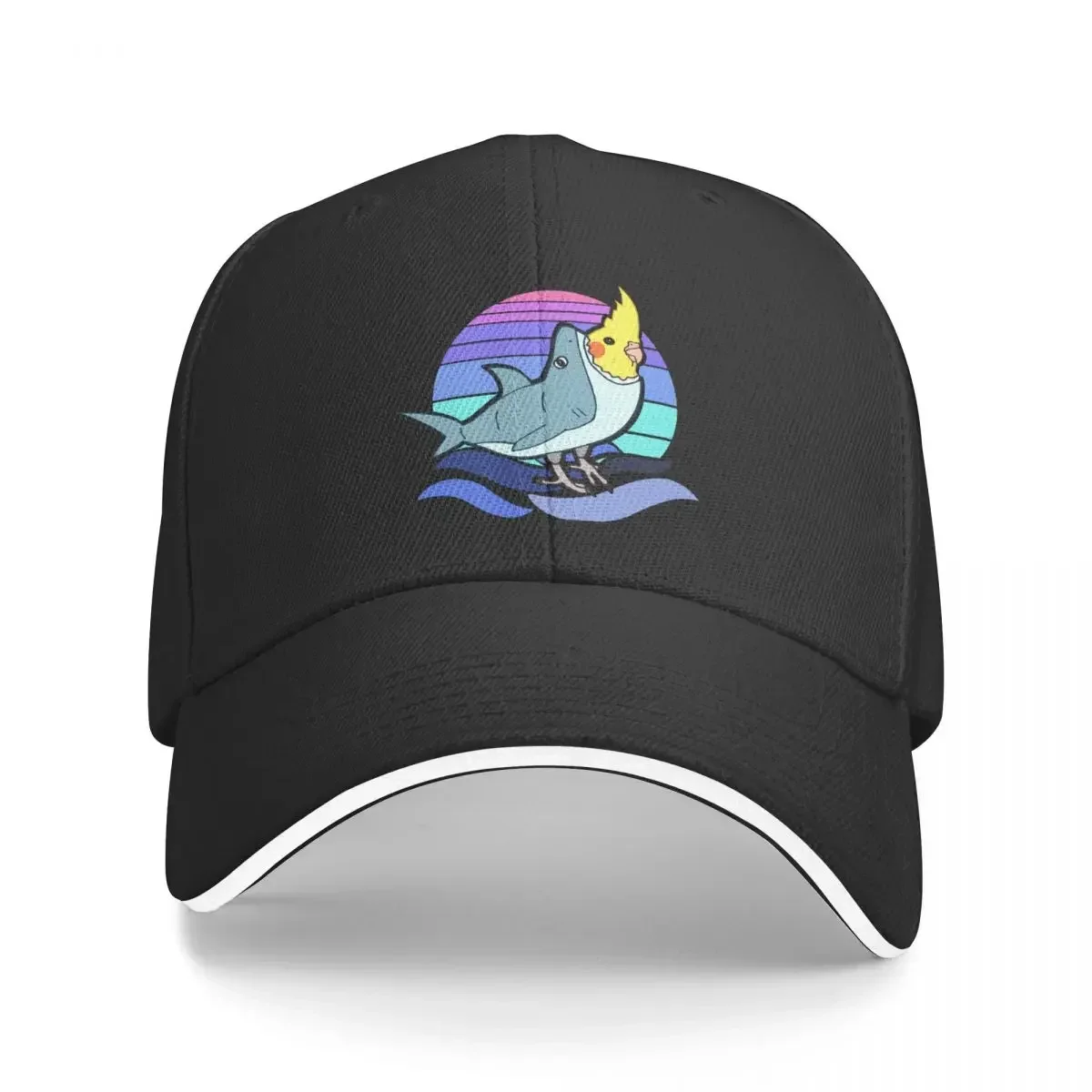 Dressed Like Cute Shark Animal Parrots Cockatiel Doodle Windproof Cap Sun Visor Hip Hop Caps Cowboy Hat Peaked Hats