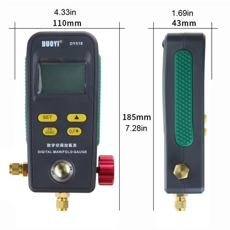 Tester digitale per collettore refrigerazione HVAC Tester per temperatura pressione del vuoto Mantenimento del d