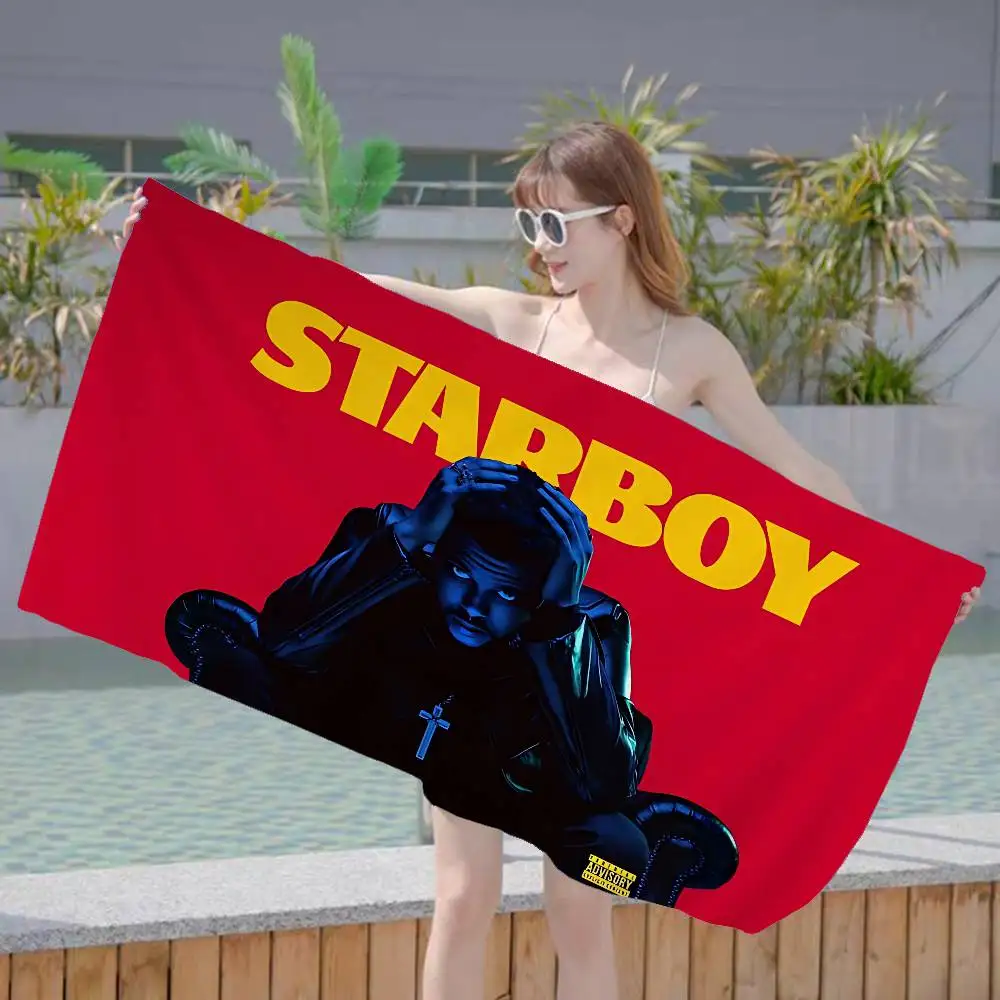 Funny Singer The Weekends Microfiber Printed Beach Towel Mountain Climbing Yoga Beach Swimming Running Absorbent Soft Towel