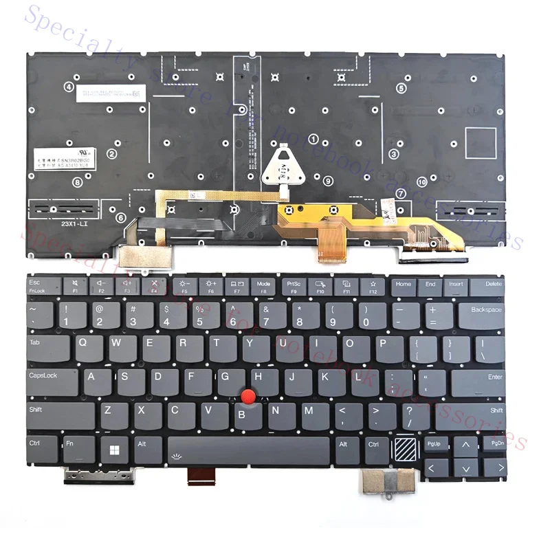 New For Lenovo ThinkPad X1 2-in-1 Gen 9 Type 21KE 21KF Laptop Keyboard US Gray With Backlit