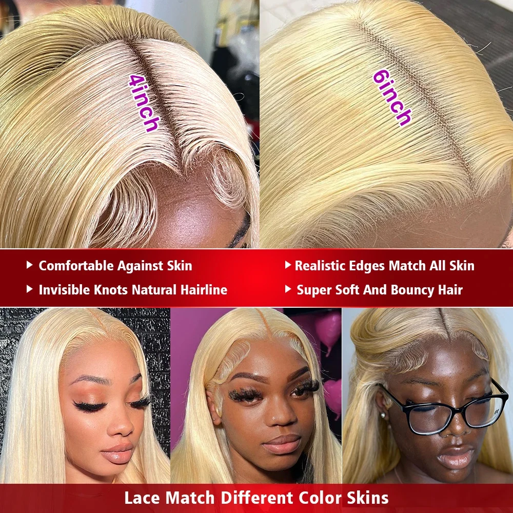 13x4 Honey Blonde Body Wave Lace Front Wigs 613 Lace Frontal Wig Brazilian 13x6 HD Transparent Colored Human Hair Wigs For Women