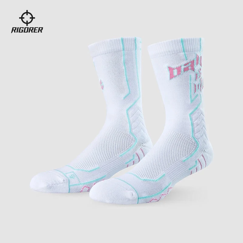 RIGORER Men Women High Top Socks Professional Training Anti Slip Outdoor Sports Socks Towel Socks Basketball Socks Soccer Socks