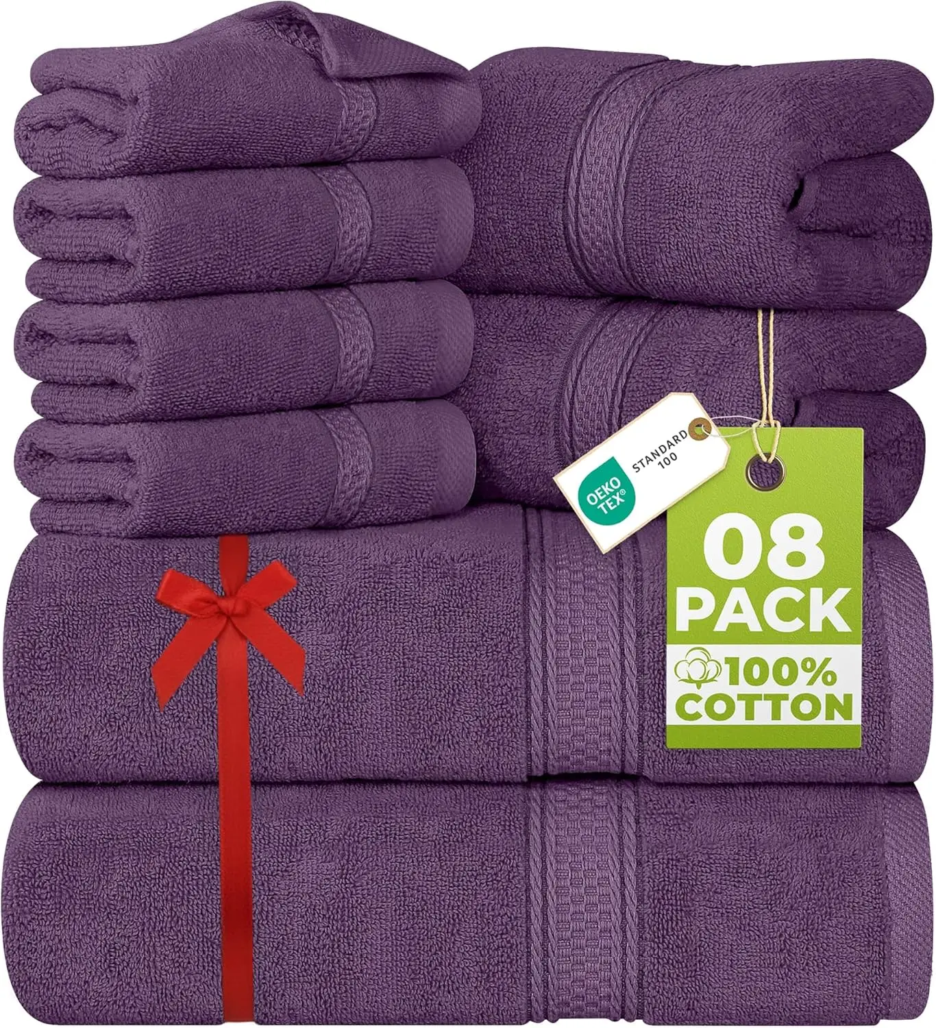 

Luxury 8-Piece Towel Set - Plush, Super Absorbent, Quick-Dry Cotton for Bathroom and Spa