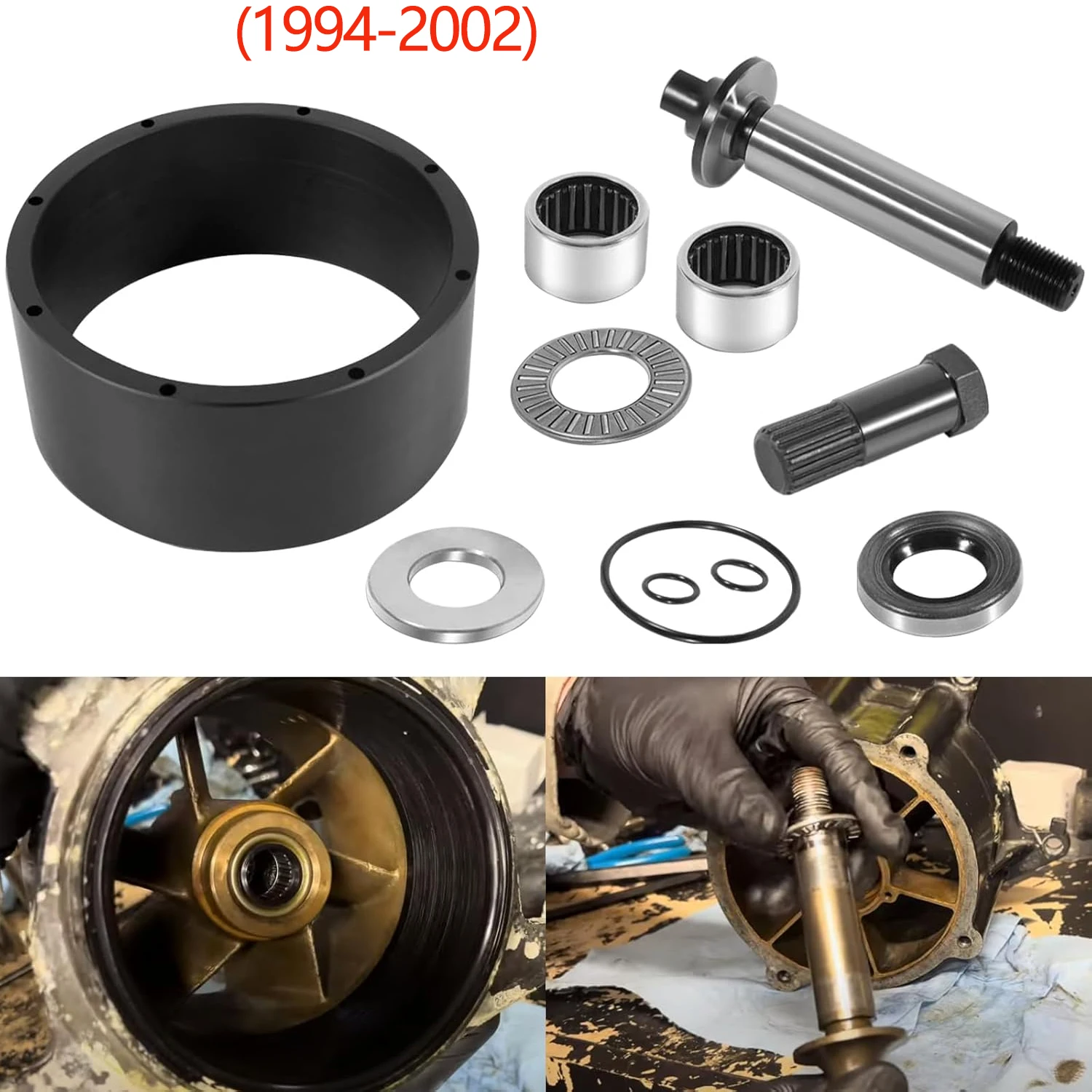 Jet Pump Rebuild Kit for SeaDoo 1994-2002 RFI GS GSI GSX GTI GTX HX SP SPI SPX XP, with Wear Ring & Impeller Removal Tool Etc