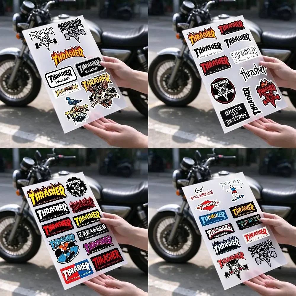 Th-rashers Skate Stickers Moto Motorcycle Car Sponsor Decals Waterproof Reflective Pegatinas Vinyl Material