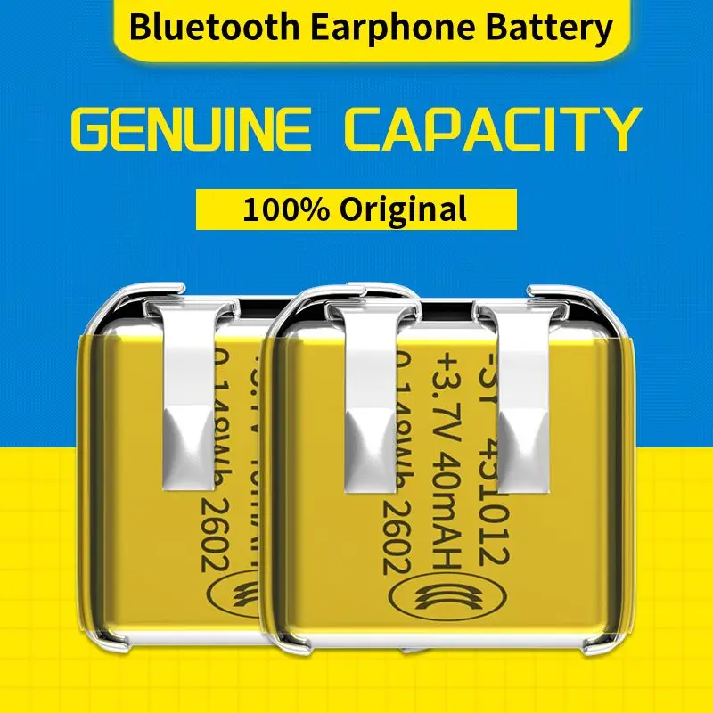451012 3,7V 40mAh Lithium-Polymer-Akku Wiederaufladbare Li-Po-Zelle für TWS Bluetooth-Kopfhörer