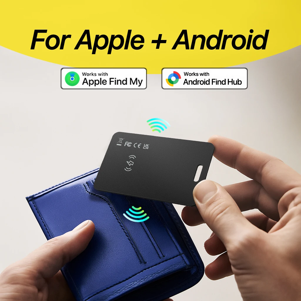 Кошелек-трекер для Apple/Android Find My Tag Air Tag Tracker Locator Finder для Iphone Google Bluetooth Card Finder