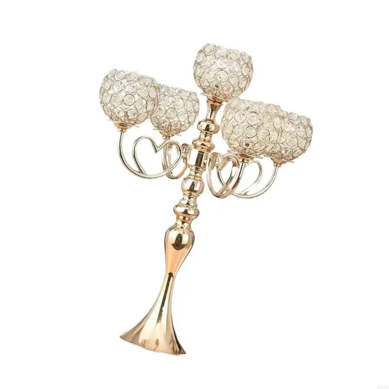 Eleganter 5-Kopf-Kerzenständer mit traditioneller Metallstruktur für den Esstisch, Feiern und Anlässe, auffällige Heimdekoration – Detail 10