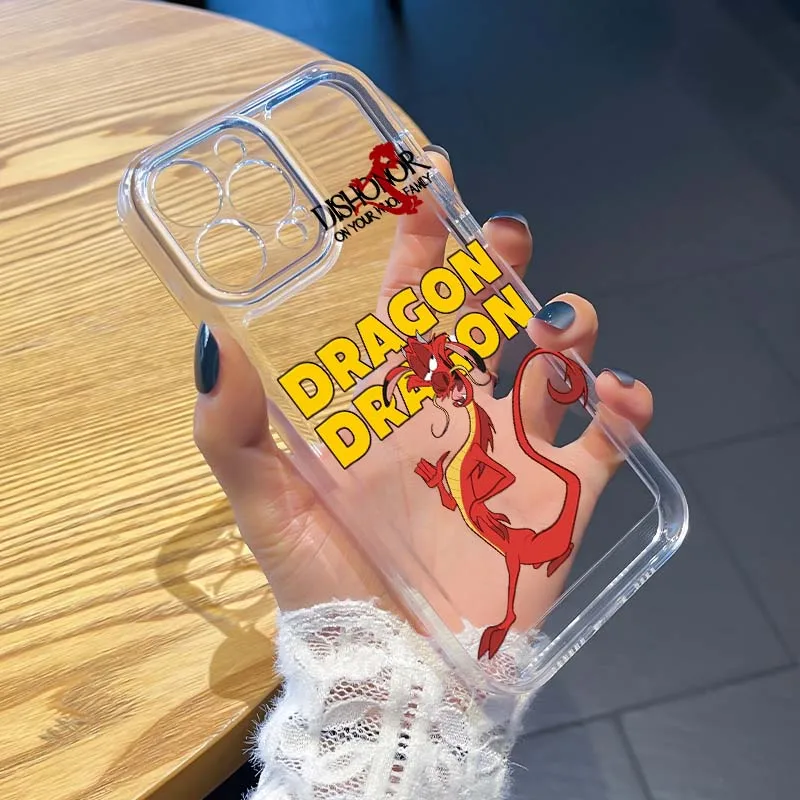 ديزني مولان موشو الكرتون قضية الهاتف لابل آيفون 17 الهواء 16e 16 15 14 13 12 11 ميني برو ماكس زائد غطاء ناعم شفاف #5