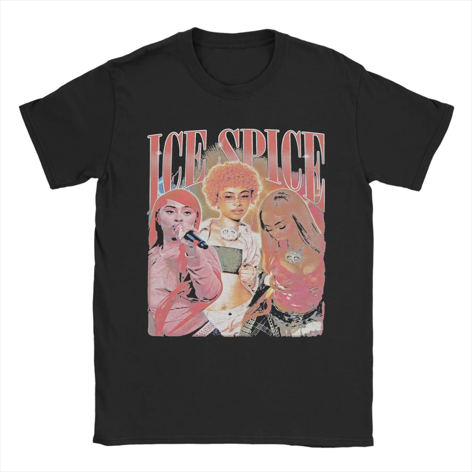 Amazing Ice Spice Homage Vintage 90s T-Shirt Men Crewneck 100% Cotton T Shirt  Short Sleeve Tees Party Clothes