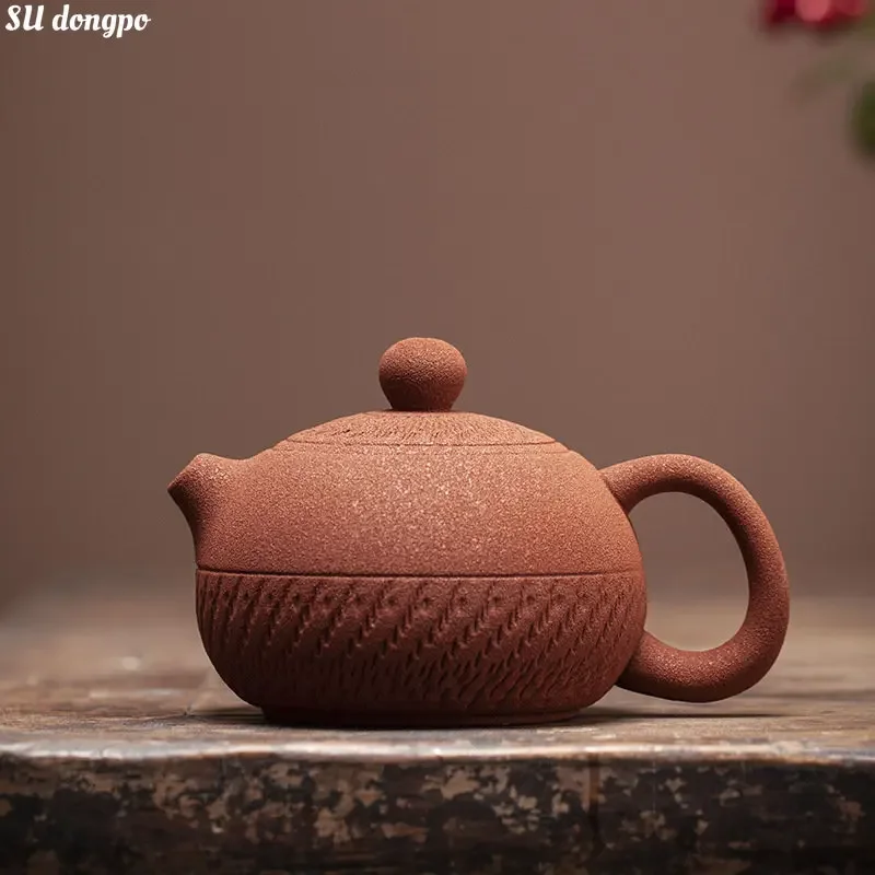 Vermilion Da Hong Pao Purple Clay Steam Western Pot Tea Making Single Pot Small Capacity Pot Frosted Texture Nice Gifts