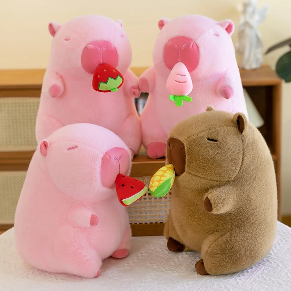 

PP Cotton Avocado Capybara Plush Toy Fluffy Simulation Strawberry Capybara Doll Cartoon Soft Capibara Anime Fluffty Toy