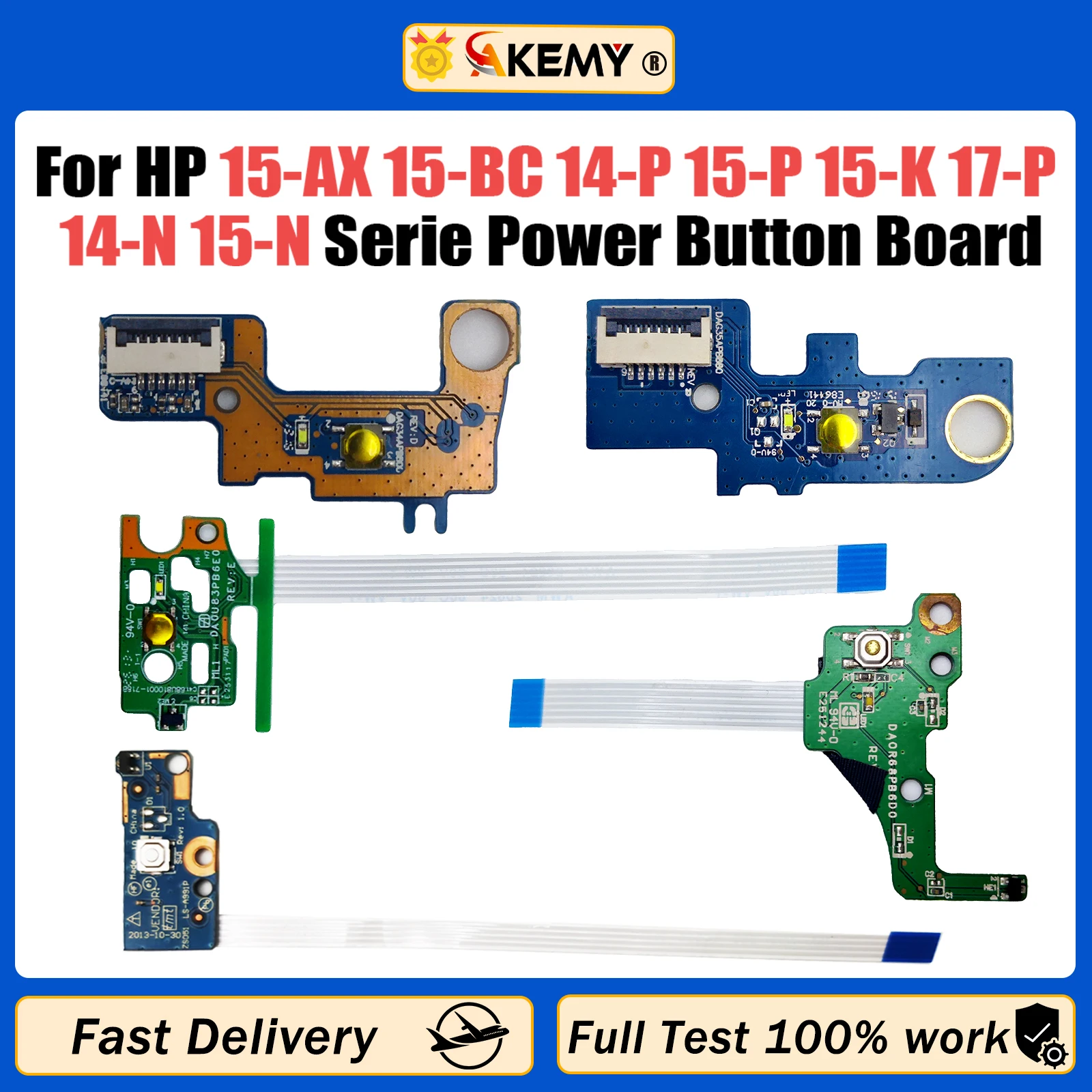 For HP 15-AX 15-BC 14-P 15-P 15-K 17-P 14-N 15-N 15-R 250 G3 17-e Serie Power Button Board DAG35APB8B0 DAY14APb6D0 DA0R68PB6D0