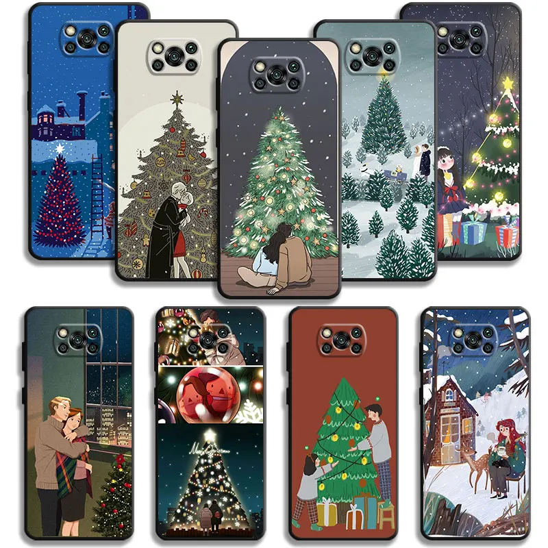 Merry Christmas Family Friends Couples Case For Xiaomi POCO X3 NFC X4Pro X5 M3 F5 Pro F1 for Mi 11 12 Lite 13 10T 11T 12X 9 9T