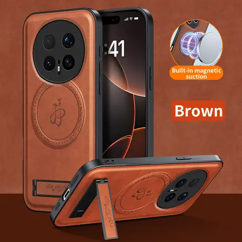 Leather Stand Case for Honor Magic 8 Pro 8 7 6 Pro Magnetic Cover for Mag-safe Shockproof Full Camera Protect Soft Shell Fundas