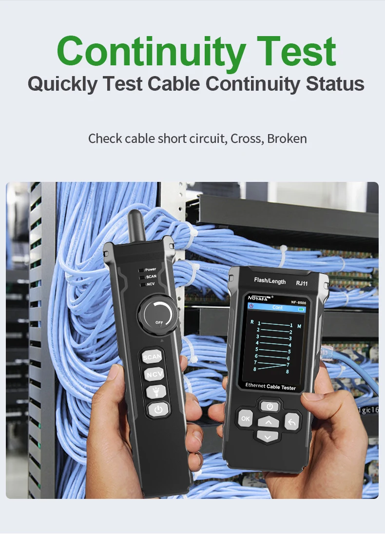 NOYAFA NF 8506 Multifunktions-Ethernet-Kabeltester IP-Scan Ping Poe Test Draht Kontinuitätstest RJ45 RJ11 Netzwerkkabel-Tracker – Detail 3