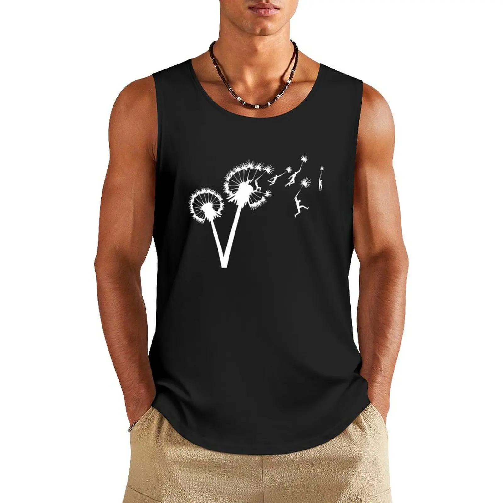 

Dandylion Flight - white silhouette Tank Top sleeveless t-shirts for men vest men Man gym clothes Men gym sportswear