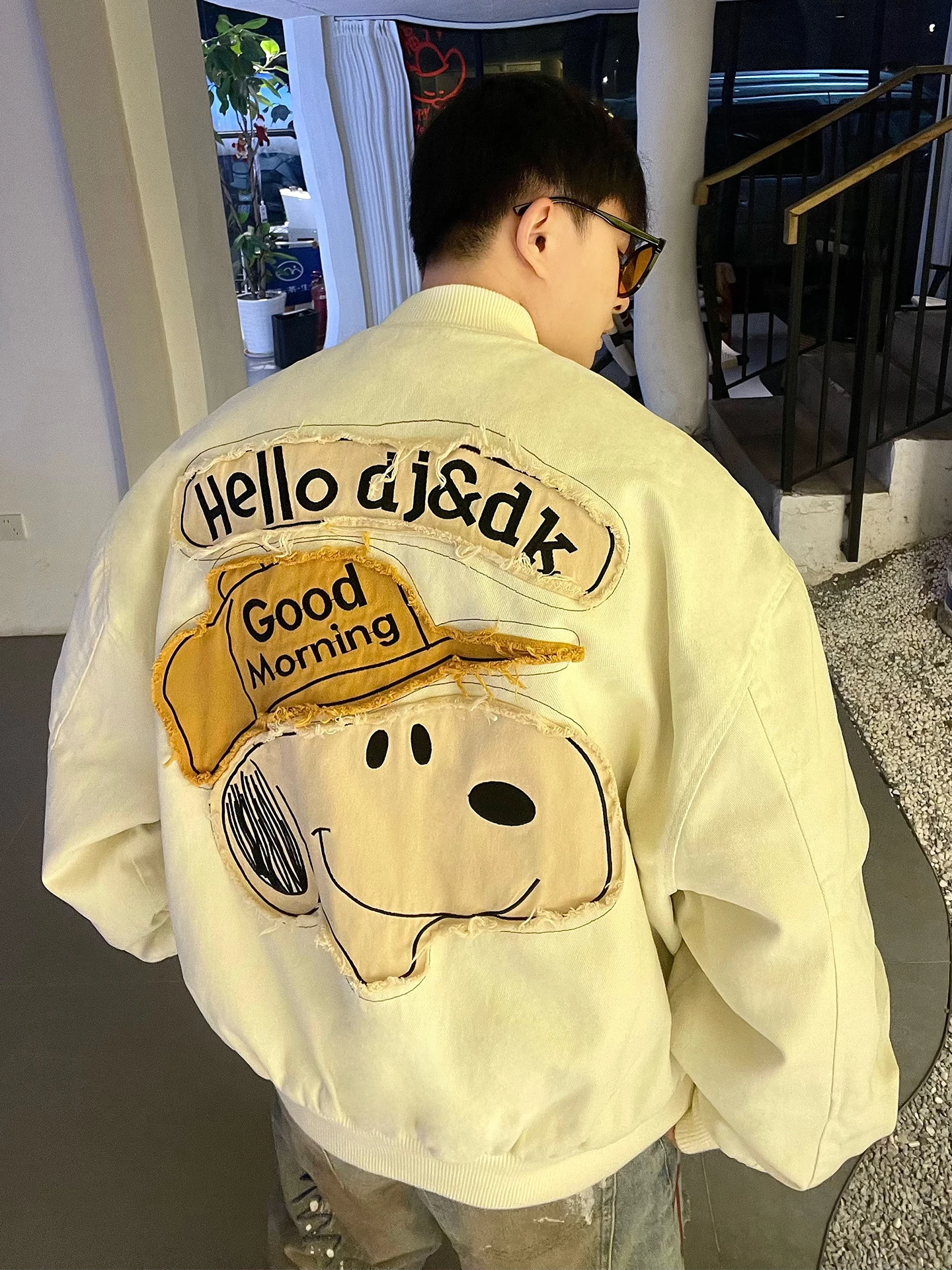 

Trendy Embroidered Cotton Jaet Men's Thiened ort Version Baseball Sle Warmth Inner for Autumn Winter Couple Ou...