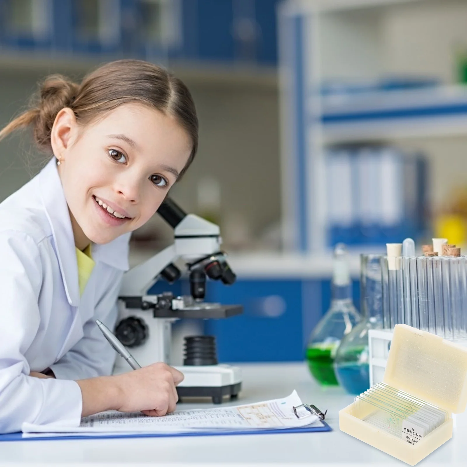 

1Set Laboratory Microscope Slides Bioexperiment Glass Educational Scientific Supplies Biology Class Props Microscope Slides