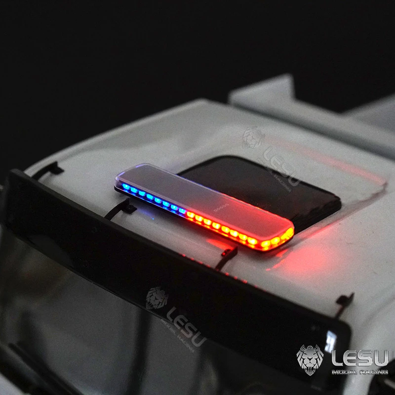 LESU For 1/14 Tamiya tractor truck toy CAB top LED red and blue variable mode warning light S-1311