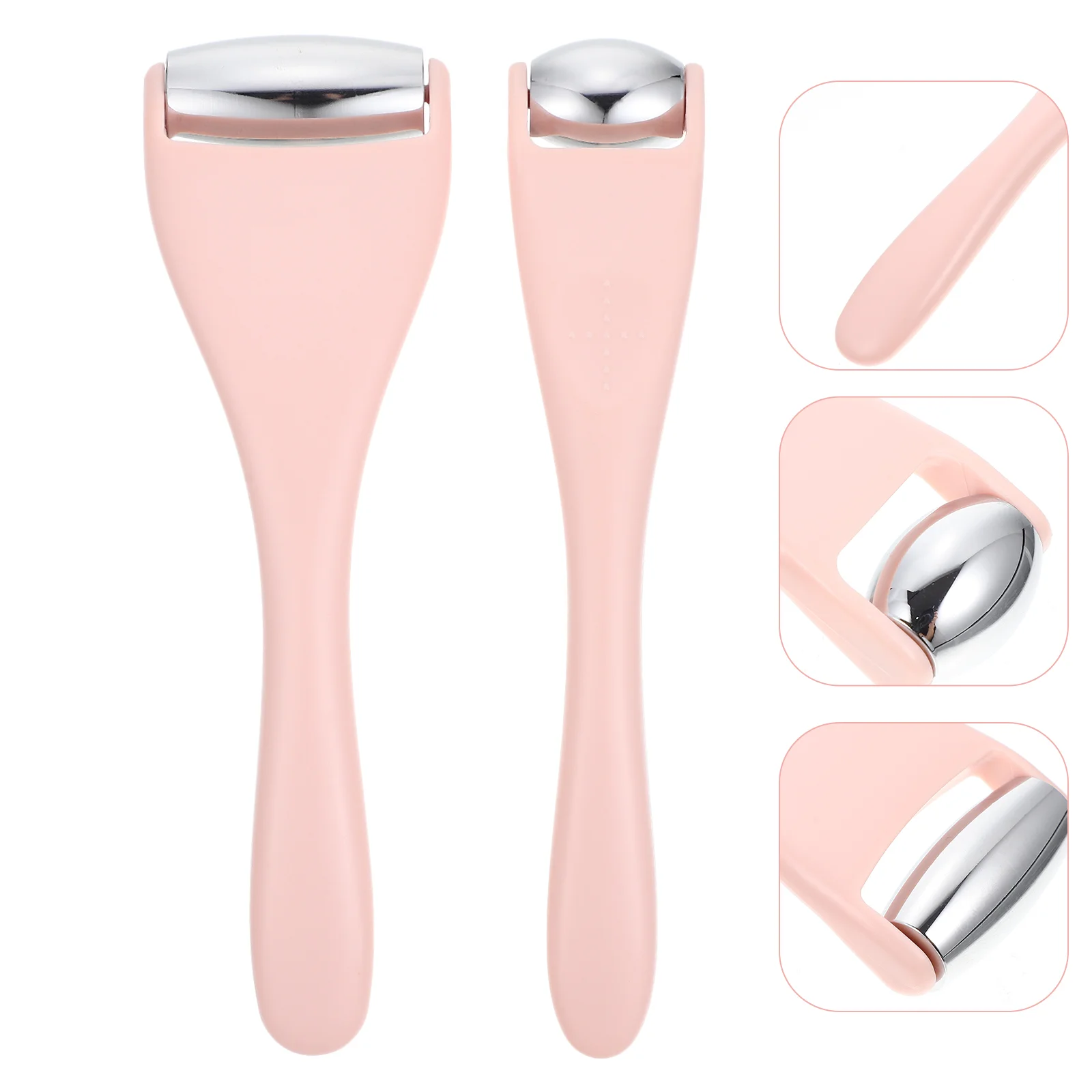 2 Pcs Facial Massage Roller Tool Woman Face Skin Stainless Steel Ice Miss Massaging