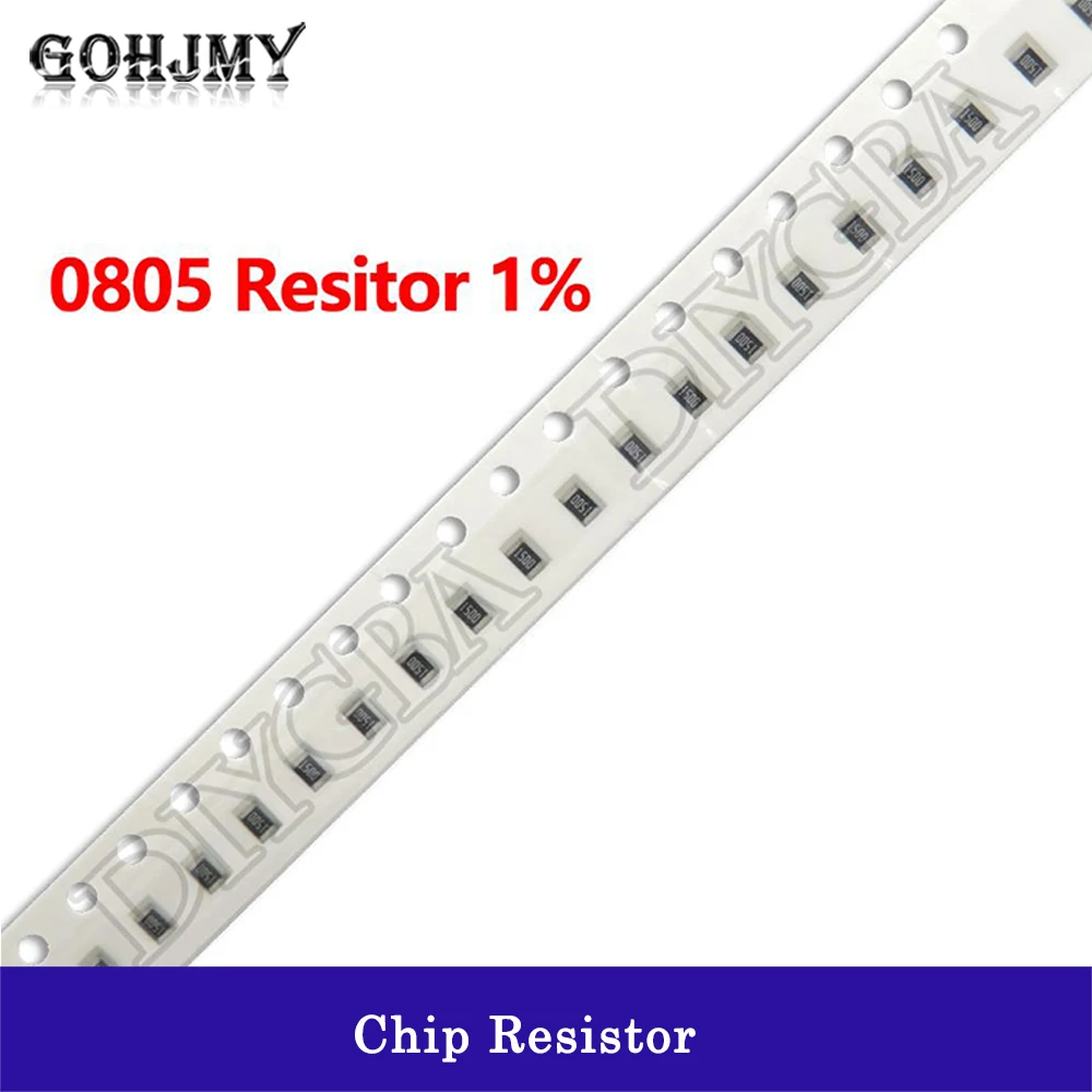 100PCS/lot 0805 1% 1/8W SMD chip resistor 0R ~ 10M 0 1 10 100 330 470 ohm 1R 10R 100R 220R 330R 470R 1K 10K 47K 100K 1M 10M