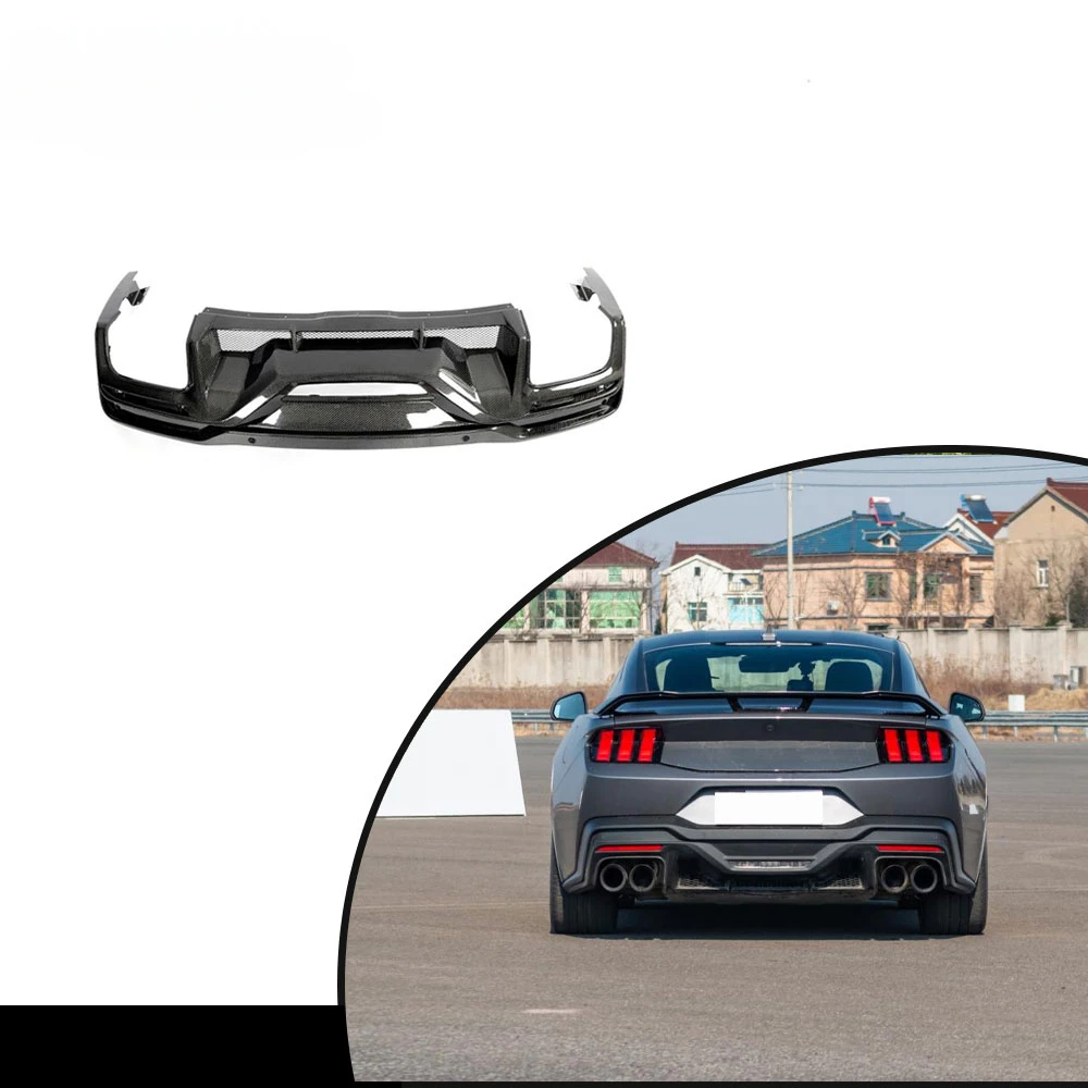 Factory OEM ODM Carbon Fiber Rear Lip for Ford Mustang Dark House 2024 Car Bodykit