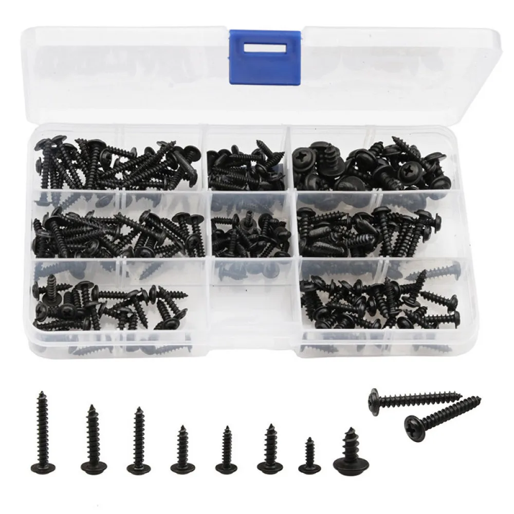200pcs M2.9 M3.5 M4.0 M4.8 Iron Screws Mini Micro Cross Self-tapping Screws Boxed Fastener Hardware Accessories