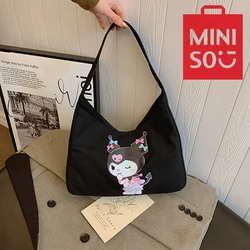 MINISO Sanrio Series Torba płócienna z nadrukiem kreskówkowym Kuromi Melody Płócienna torba na ramię Modna torebka o dużej pojemności