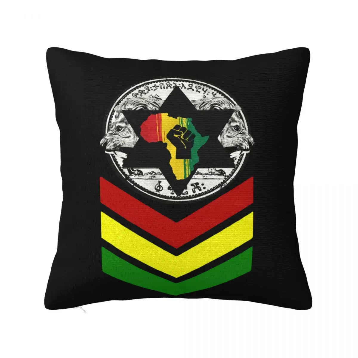 Reggae Haile Selassie I African Lion Jah Rastafari Rootical Herbsman Sc Pillow Case