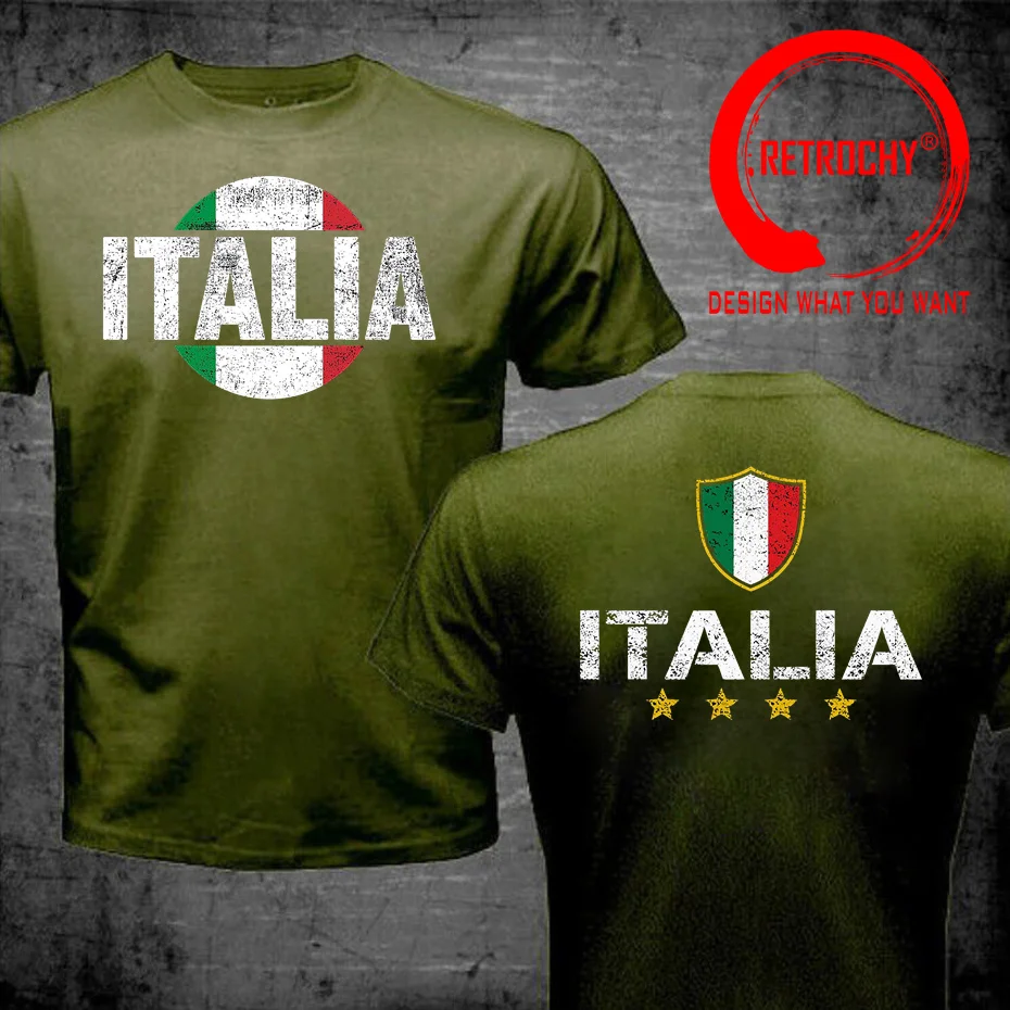 Vintage Distressed Italy Italia ItalianFlag T-Shirt Short Sleeve Tee Shirt 100%Cotton T Shirt Men Stylish Fashion Casual Tshirt
