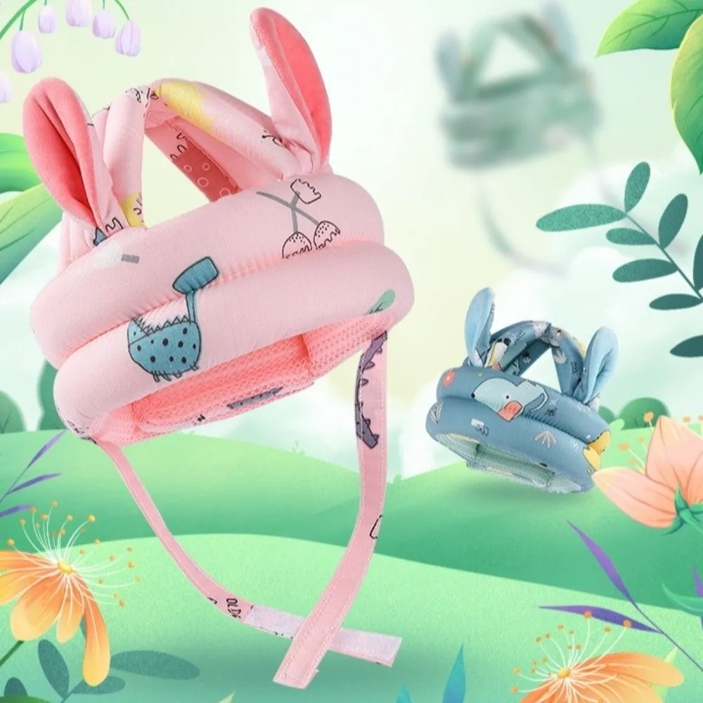 

Adjustable Infant Head Protection Cap Breathable Cartoon Anti-shock Helmet Soft Comfortable Baby Safety Crash Cap Crawling