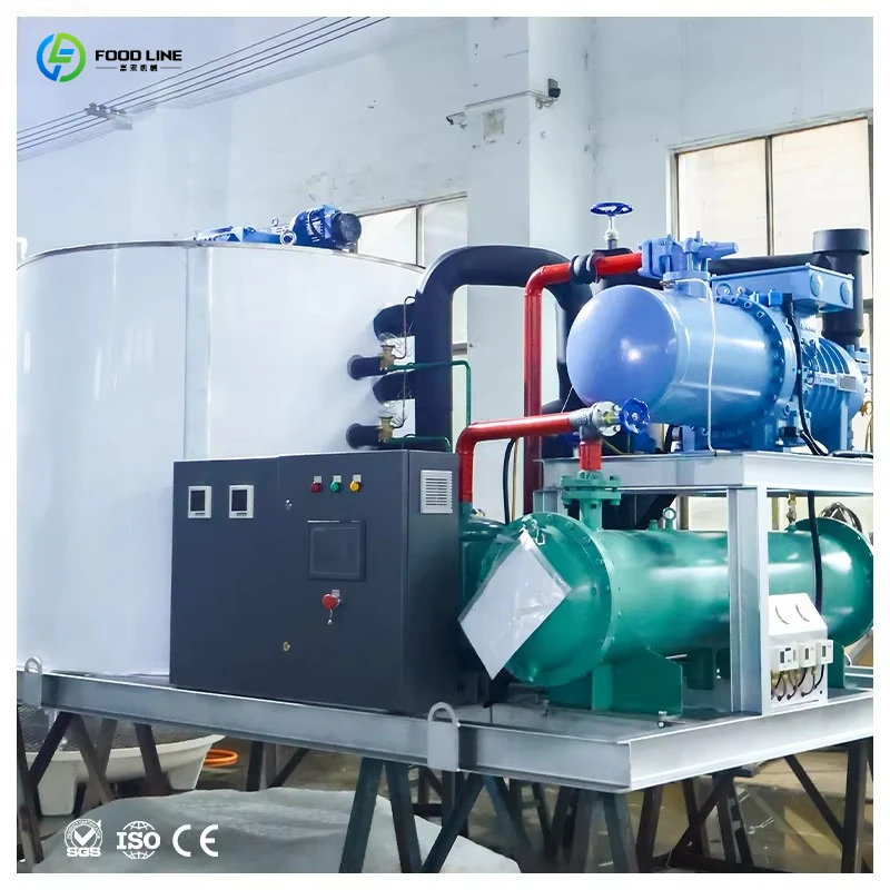 FL High Output Flake Ice Maker Commercial Efficient 20-40 Ton/Day Ice Storage Silo for Chemical Cooling
