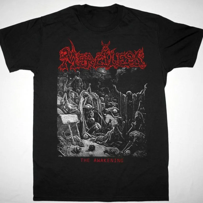 MERCILESS THE AWAKENING 1990 T-Shirt Short Sleeve Black Cotton S to 5XL BE860