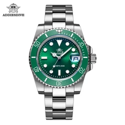 ADDIESDIVE New Men's Quartz Watch 20Bar Waterproof Super Luminous Analog Casual Stainless Steel Watches MY-H3 Relogio Masculino