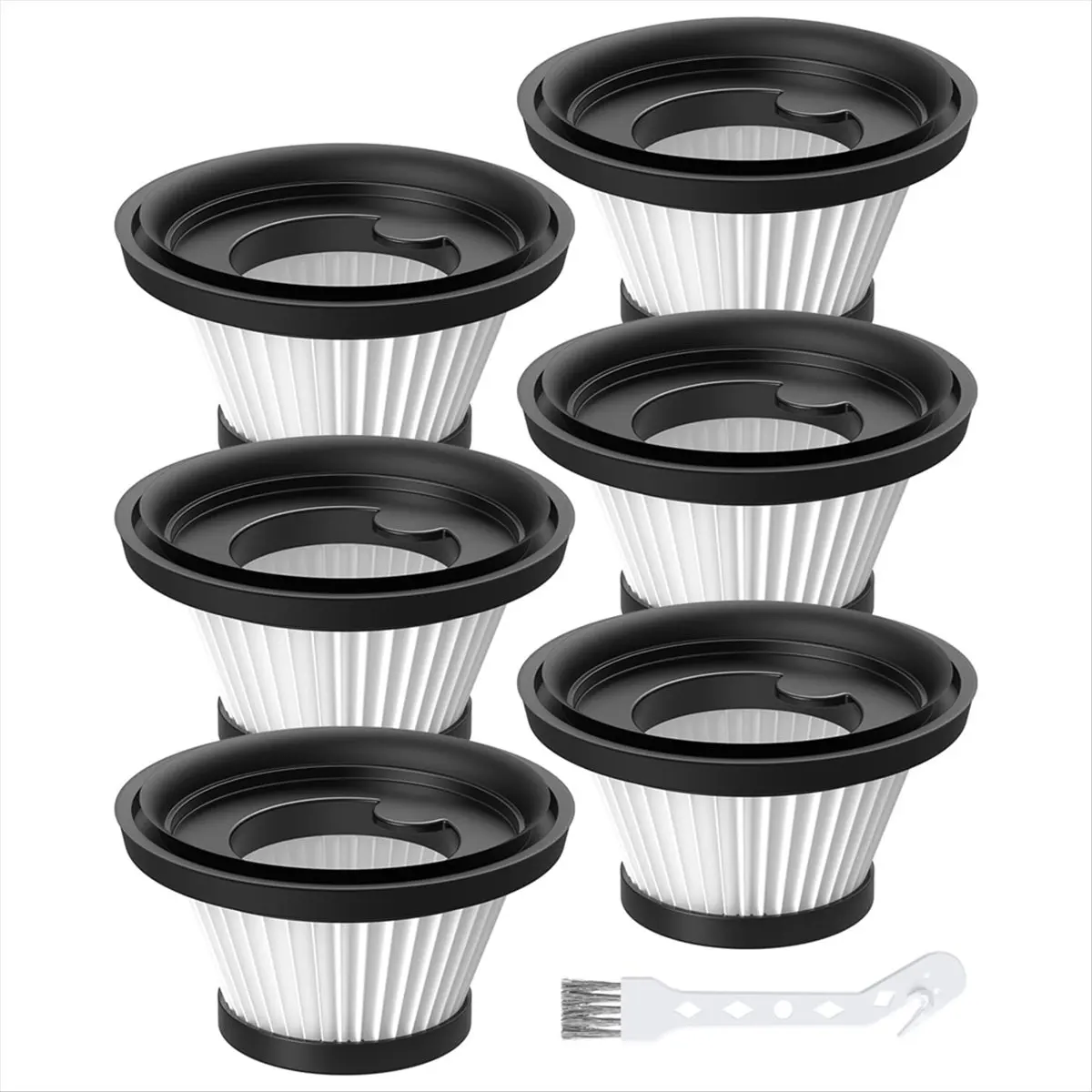 Perfect Fit 6 Pack Vacuum Filter Replacement for Duck Vacuum Cleaner, Washable and Reusable Filters