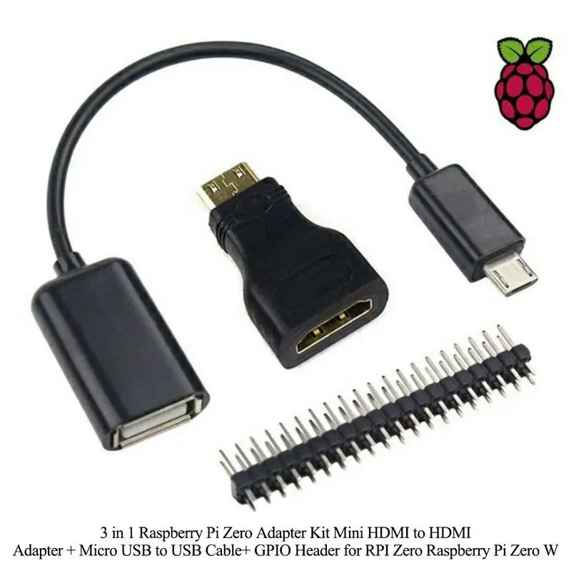 3-in-1 Raspb-erry P-i Zero Adapter Kit Mini HDM-I To HDM-I Adapter + Micro USB+GPIO Header U Standard Specially Size Zero