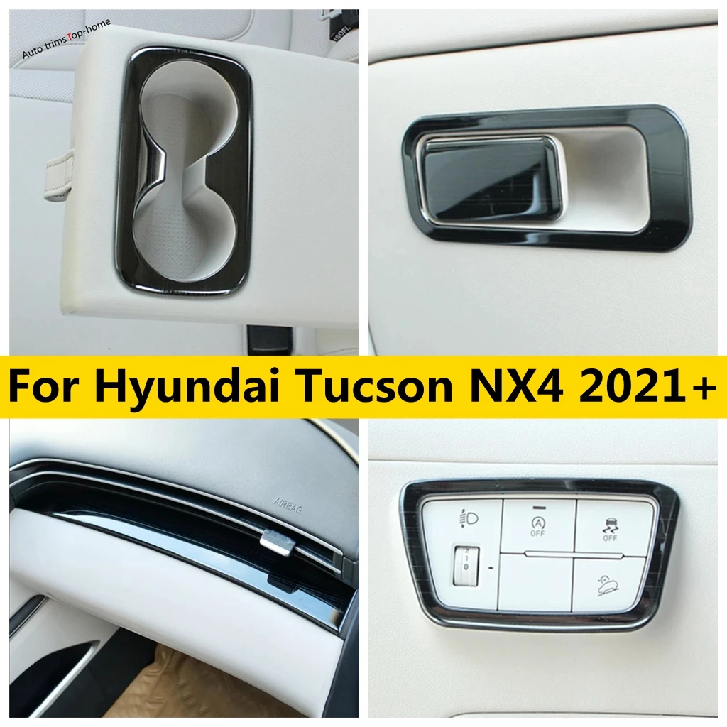 

Head Light Lamp Button Door Handle Bowl Window Lift Switch Water Cup Holder Cover Trim Fit For Hyundai Tucson NX4 2021 - 2023