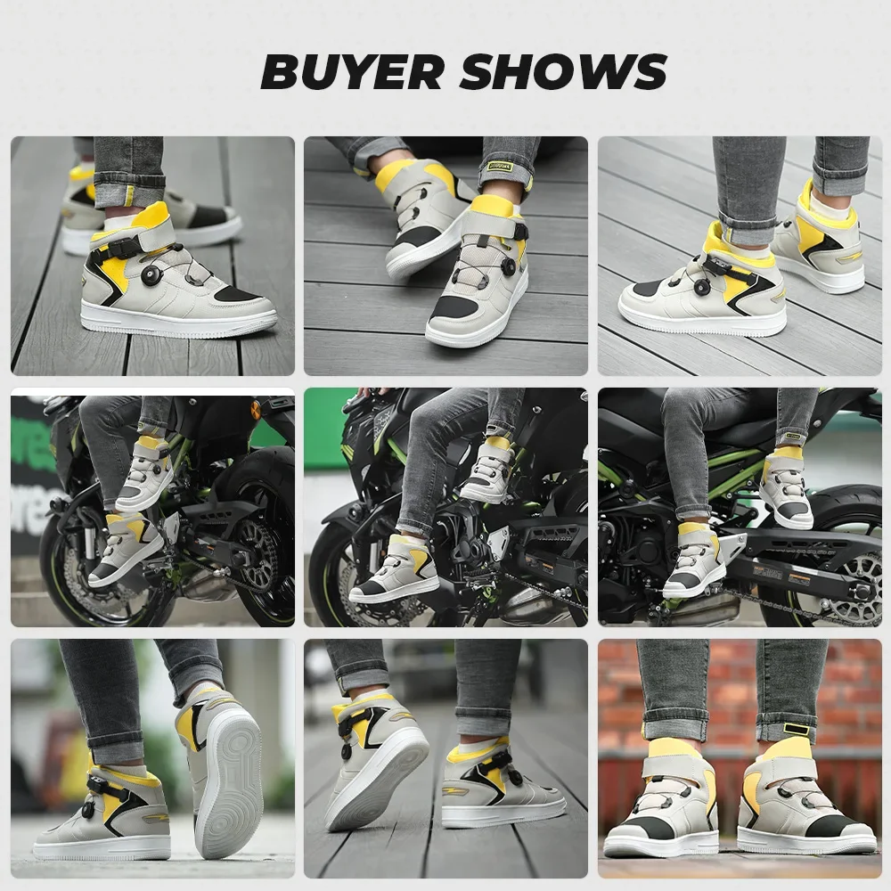 Motorcycle Men Boots Motocross Riding Boots Sneakers Shoes Portable Strapping System Casual Spiral Shoes Waterproof Summer