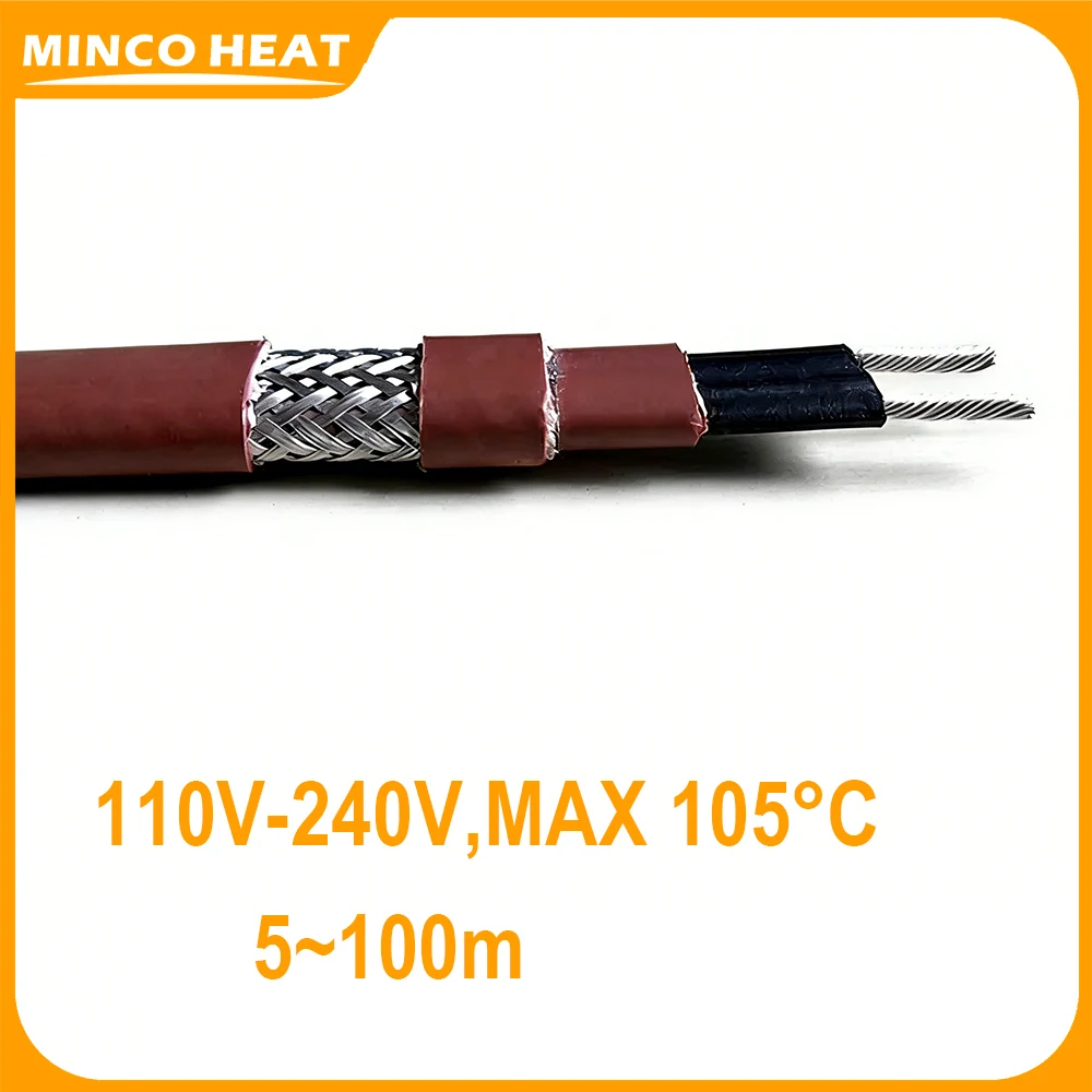 Minco Heat Self Regulating Heating Cable 110V 220V Anti-Freeze Protection Electrical Wires Water Pipe 5 To 100m Max 105°C