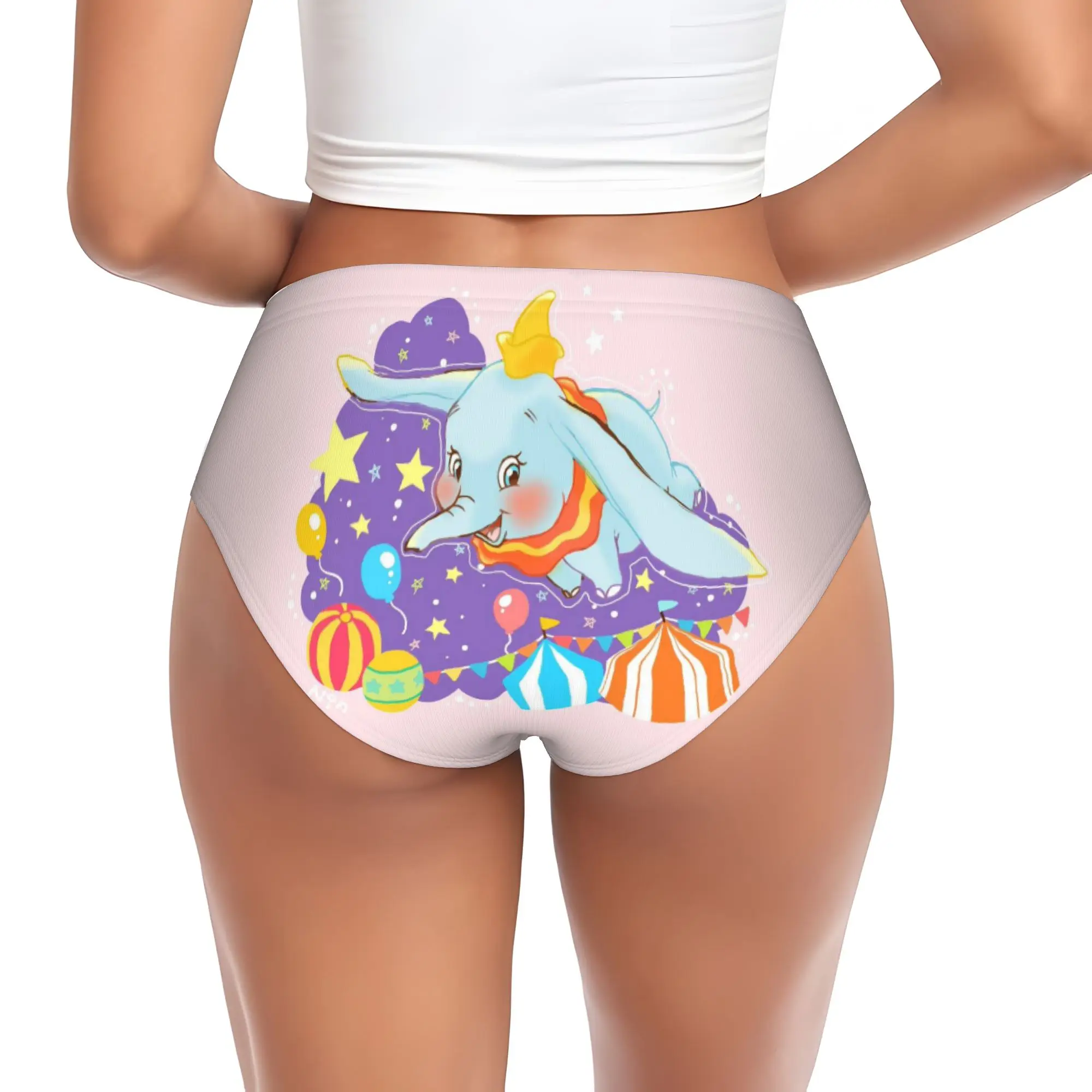Custom Womens D-Dumboes Cartoon Panties Underwear Female Soft Cute Elephant Briefs Underpants