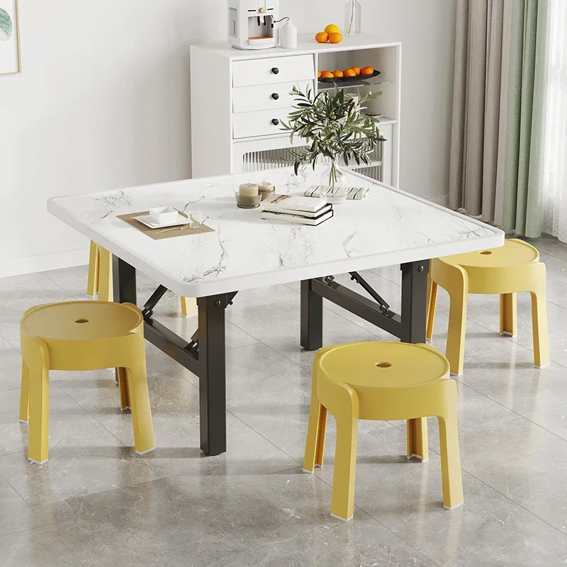 Dobrável pequeno jantar doméstico pequeno simples aluguel casa ao ar livre por tenda quadrado